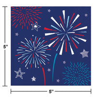 192ct Bulk Patriotic Party 2 Ply Beverage Napkin