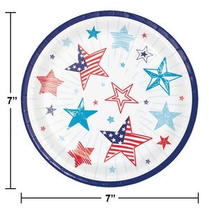 Patriotic Party Paper Dessert Plate (8/Pkg) by Creative Converting