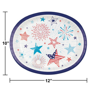 Patriotic Party Paper Oval Platter (8/Pkg) by Creative Converting