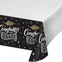 12 pc Bulk Grad Glamor Paper Tablecover Border Print, 54