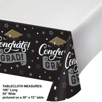 12ct Bulk Grad Glamor Paper Tablecover Border Print, 54