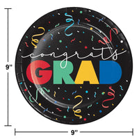Grad Cap Toss Paper Dinner Plate (8/Pkg) by Creative Converting