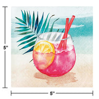 192ct Summer Breeze Sangria Themed Beverage Napkins