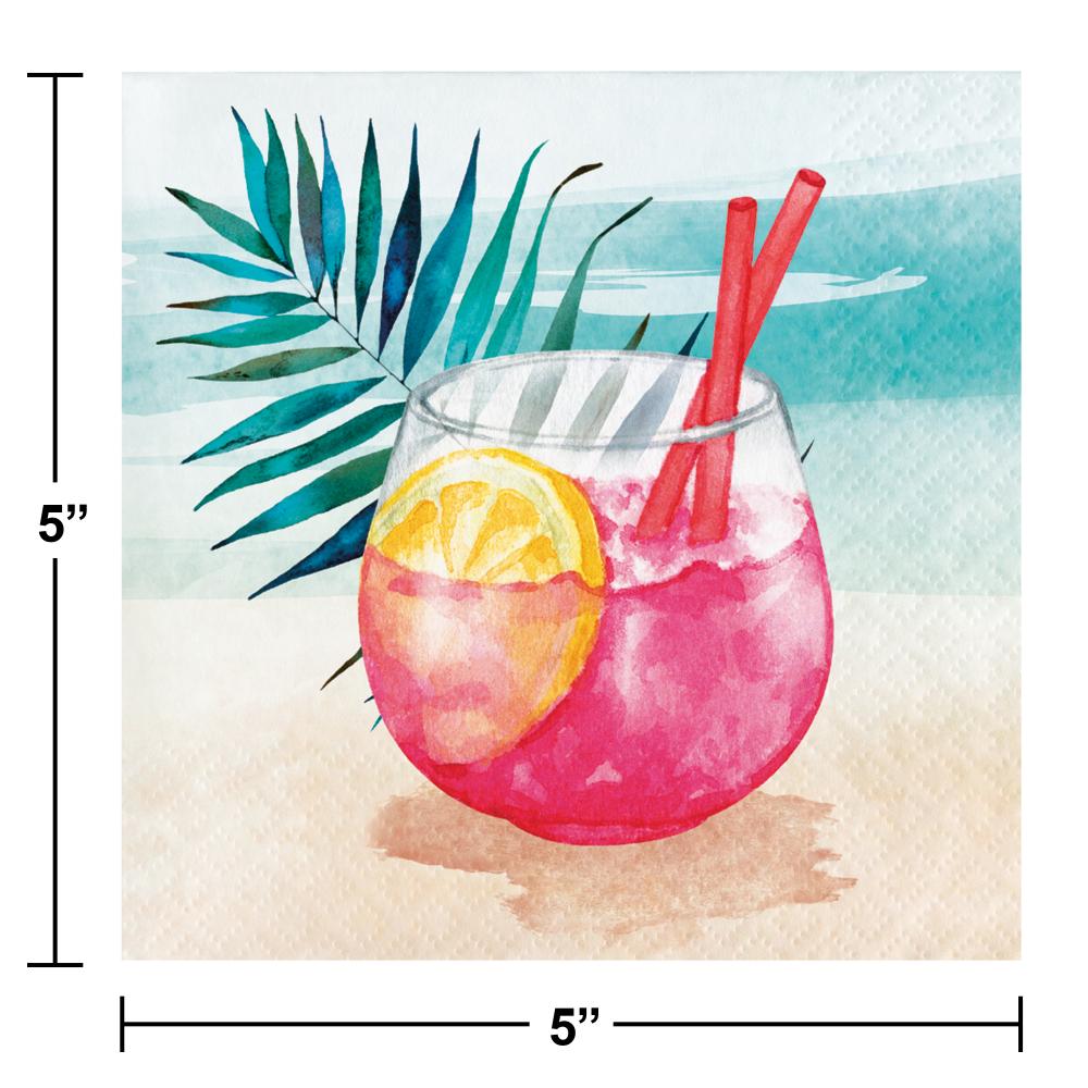 192ct Summer Breeze Sangria Themed Beverage Napkins
