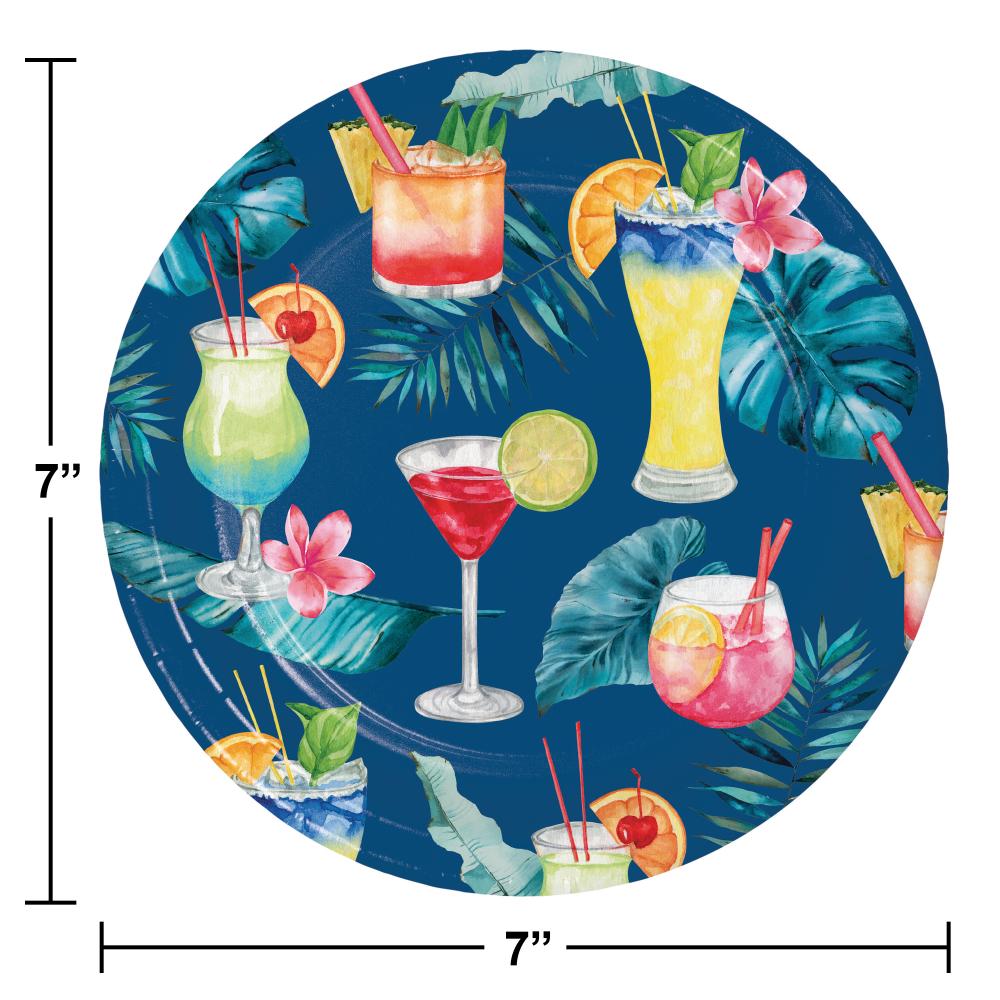 96ct Summer Breeze Cocktail Toss 6.75" Dessert Plates, Light & Fun