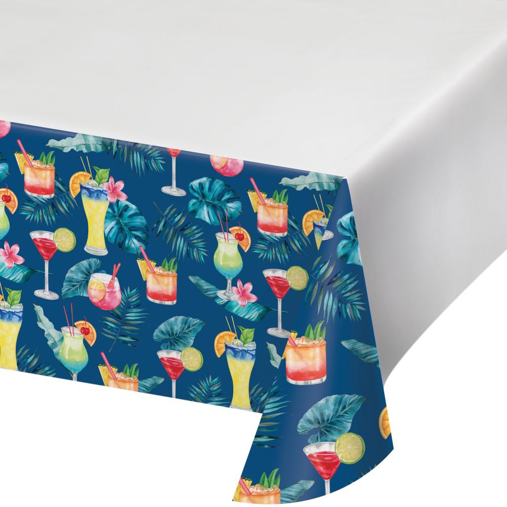 12 pc Bulk Summer Breeze Party Table Cover with Border Print, 54"x102"
