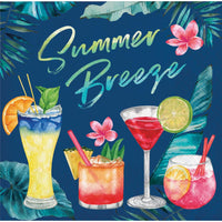 192 pc Bulk Summer Breeze Themed Paper Beverage Napkins