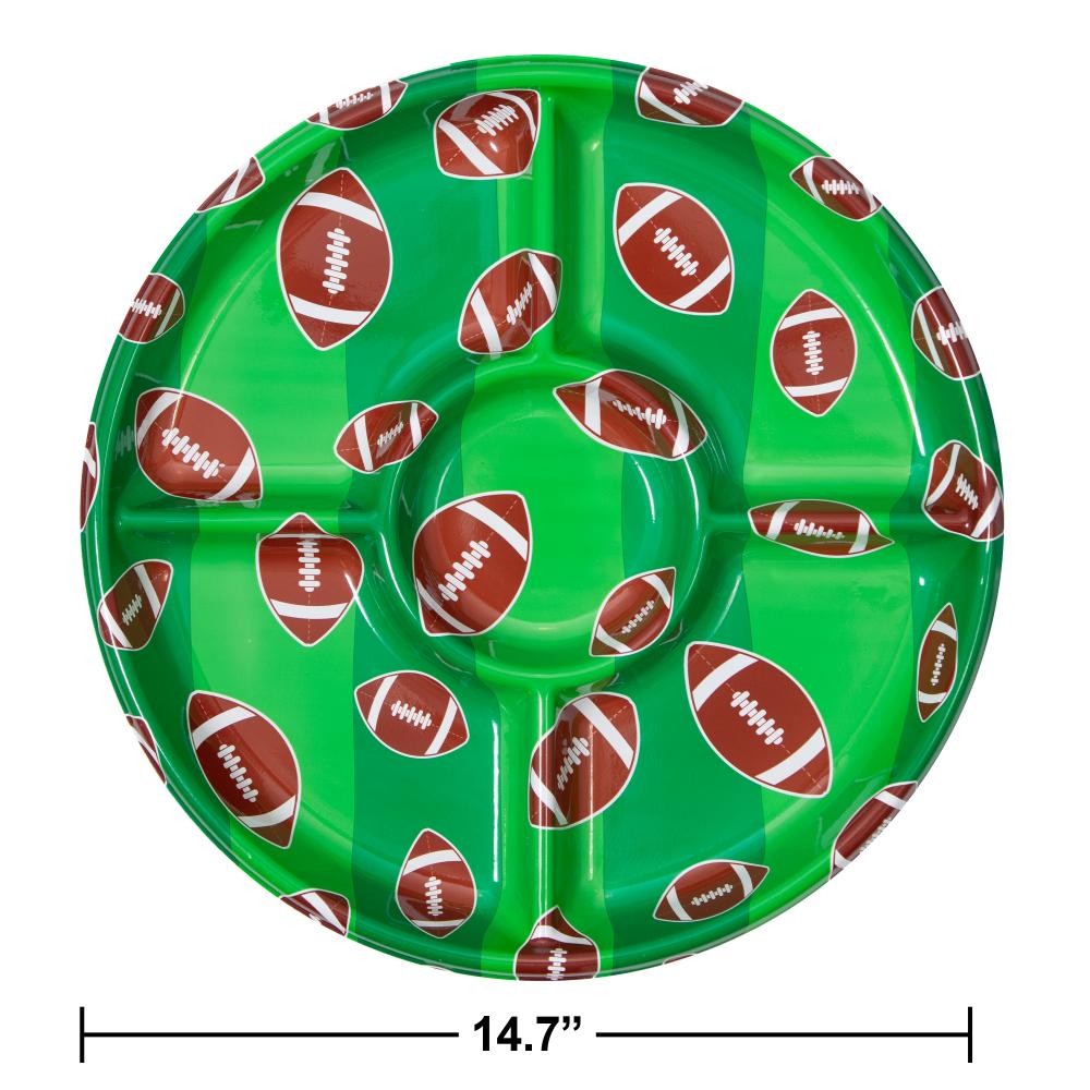 Tailgate Decor Football Plastic Compartment Tray (Case of 6) by Creative Converting