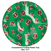 Tailgate Decor Football Plastic Compartment Tray (Case of 6) by Creative Converting