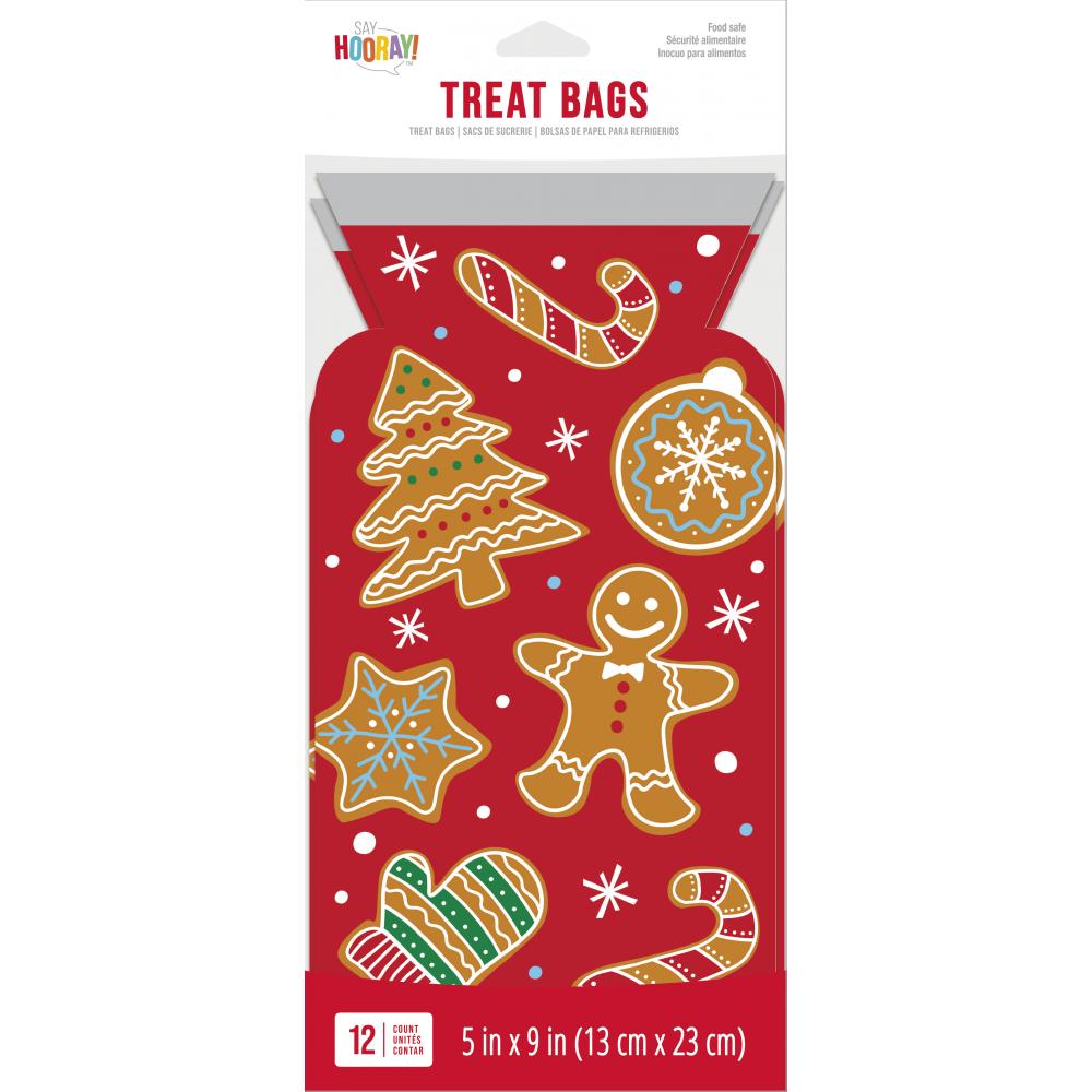 Christmas Decor Gingerbread Treat Bags (12/Pkg)
