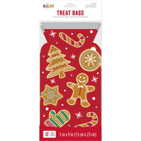 Christmas Decor Gingerbread Treat Bags (12/Pkg)