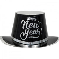 New Year's Black and Silver Top Hat (Case of 12) by Creative Converting