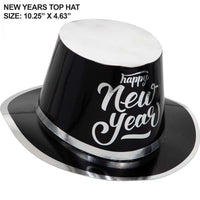 New Year's Black and Silver Top Hat (Case of 12) by Creative Converting