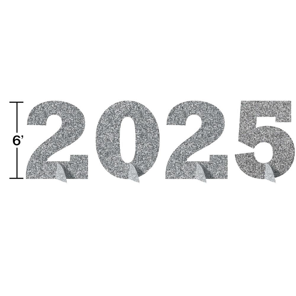 10 pc Bulk "2025" Glitter Stand Up Centerpiece