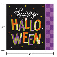 Retro Halloween Paper Beverage Napkin (Case of 192) by Creative Converting