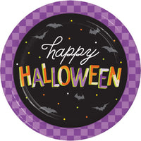 96 pc Bulk Retro Halloween Paper Dinner Plate