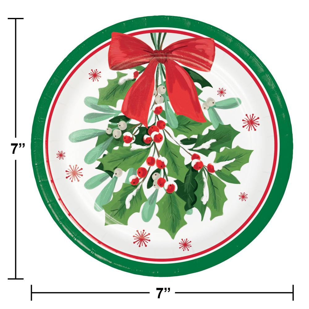 Holly Jolly Christmas Paper Dessert Plate (Case of 96) by Creative Converting