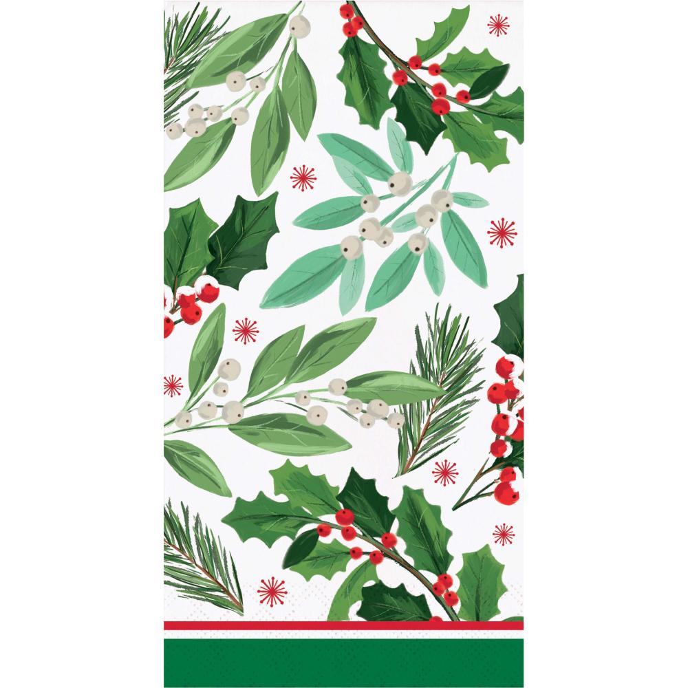 192 pc Bulk Holly Jolly Christmas Paper Guest Towel