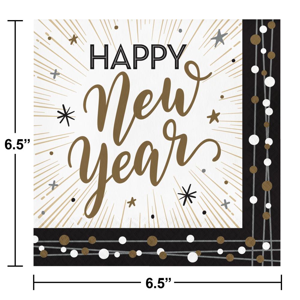 New Years Shimmer Luncheon Napkin (16 per Pkg) by Creative Converting