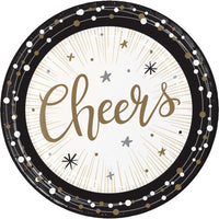 96 pc Bulk New Years Shimmer Paper Dessert Plate