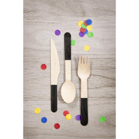 Black Velvet Wooden Cutlery, Assorted (Case of 288) by Creative Converting