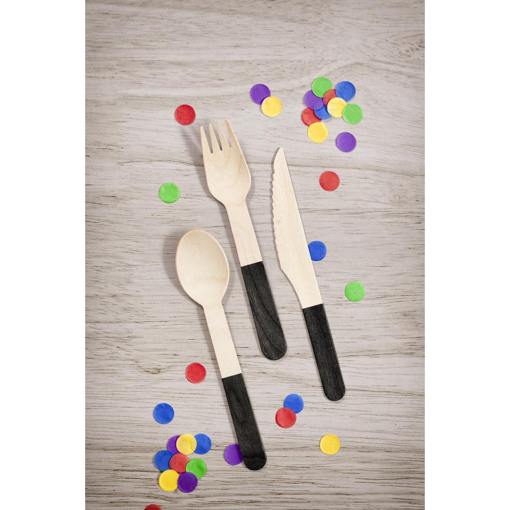 Black Velvet Wooden Cutlery, Assorted (24 per Pkg) by Creative Converting
