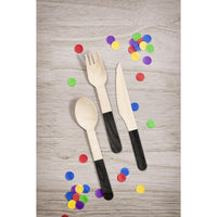 Black Velvet Wooden Cutlery, Assorted (24 per Pkg) by Creative Converting