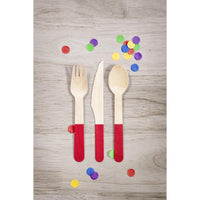 Classic Red Wooden Cutlery, Assorted (24 per Pkg) by Creative Converting