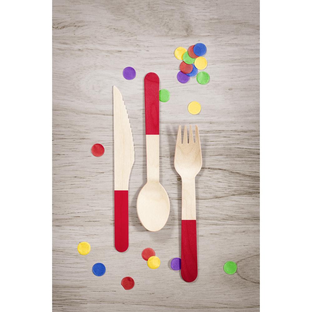Classic Red Wooden Cutlery, Assorted (24 per Pkg) by Creative Converting