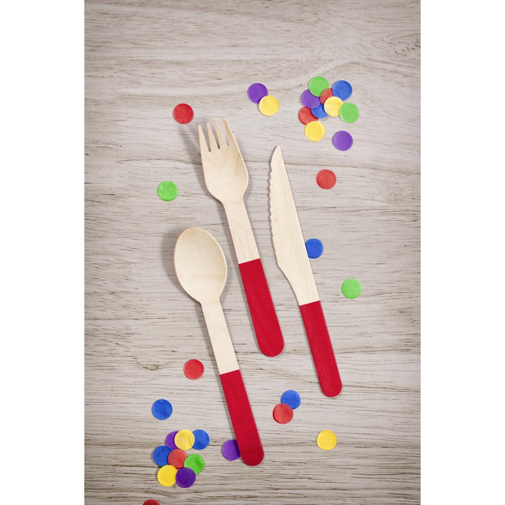 Classic Red Wooden Cutlery, Assorted (24 per Pkg) by Creative Converting
