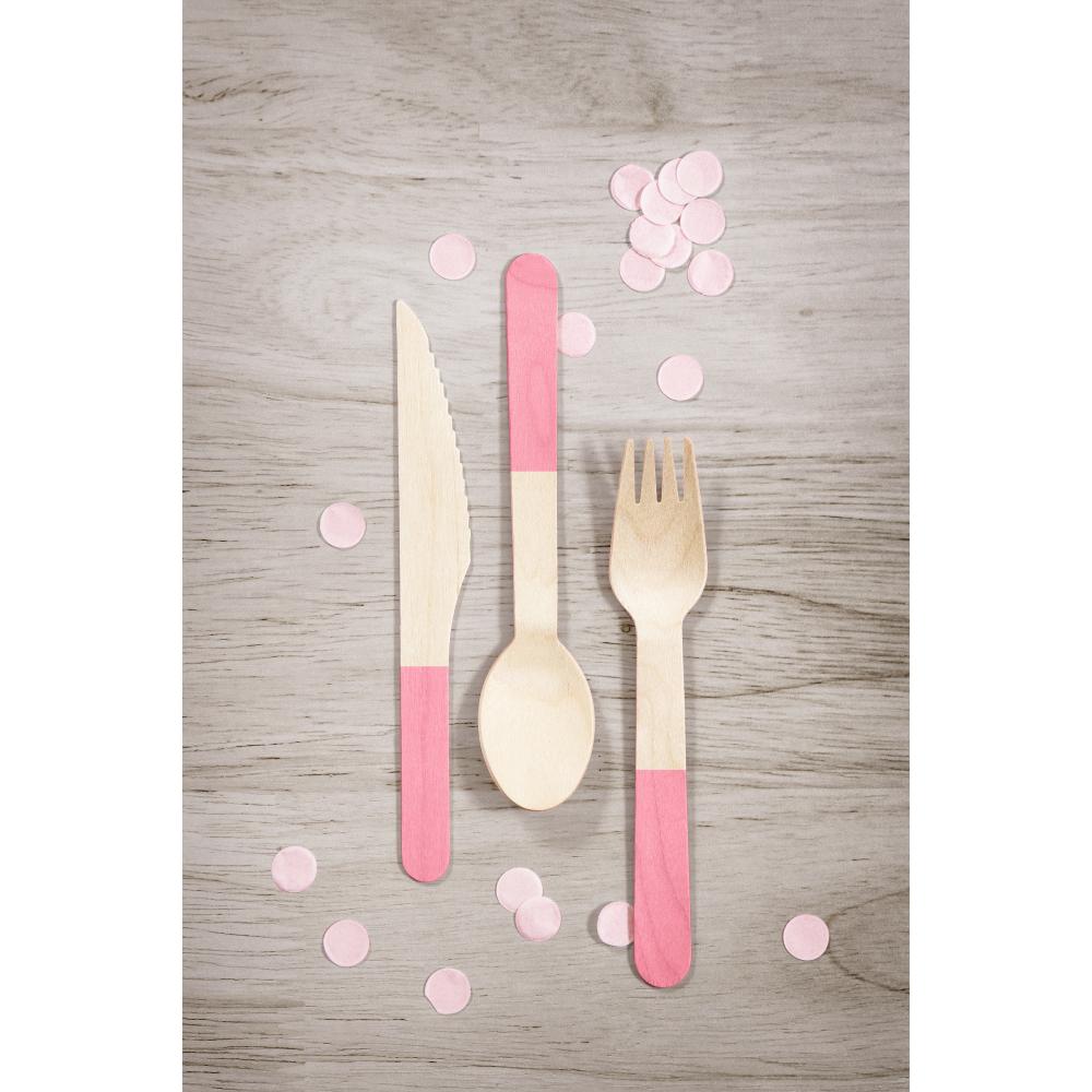 Classic Pink Wooden Cutlery, Assorted (Case of 288) by Creative Converting