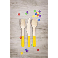 School Bus Yellow Wooden Cutlery, Assorted (Case of 288) by Creative Converting