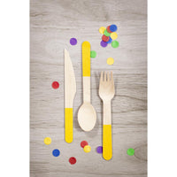 School Bus Yellow Wooden Cutlery, Assorted (24 per Pkg) by Creative Converting