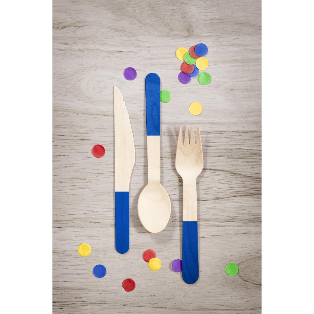 Cobalt Wooden Cutlery, Assorted (24 per Pkg) by Creative Converting