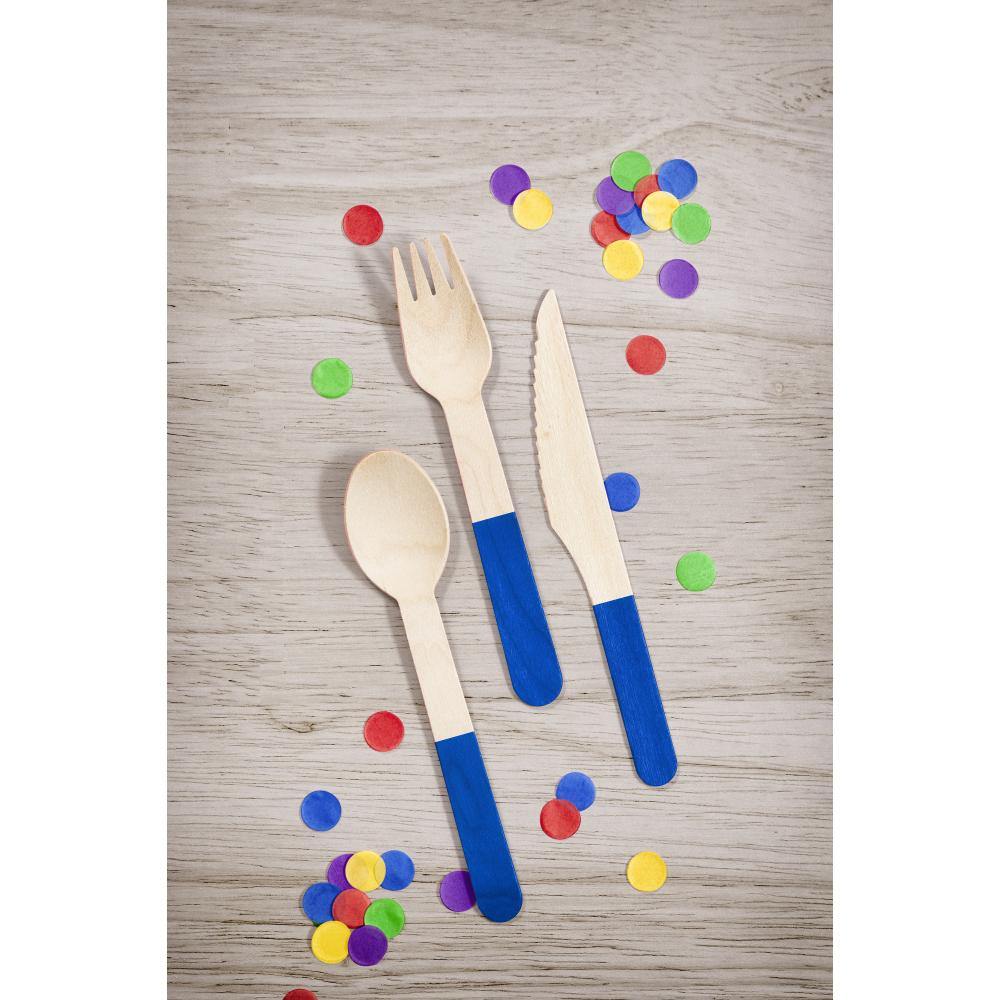 Cobalt Wooden Cutlery, Assorted (24 per Pkg) by Creative Converting