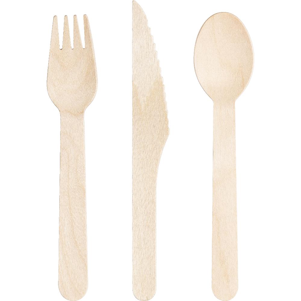 Natural Wooden Cutlery, Assorted (24 per Pkg) by Creative Converting