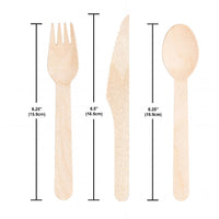 Natural Wooden Cutlery, Assorted (24 per Pkg) by Creative Converting
