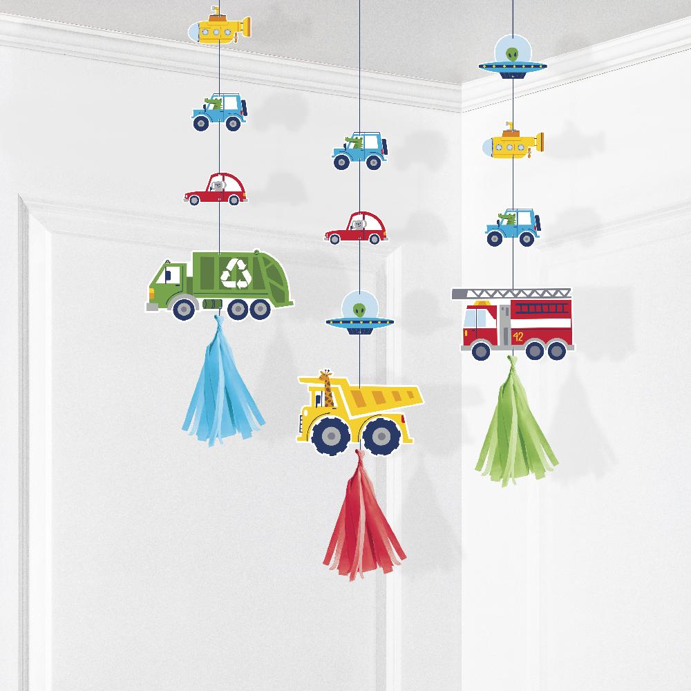 Transportation Time Hanging Cutouts w/ Tassels (3 per Pkg)