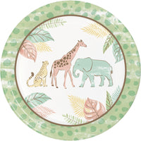 96 pc Bulk Safari Baby Paper Dinner Plate