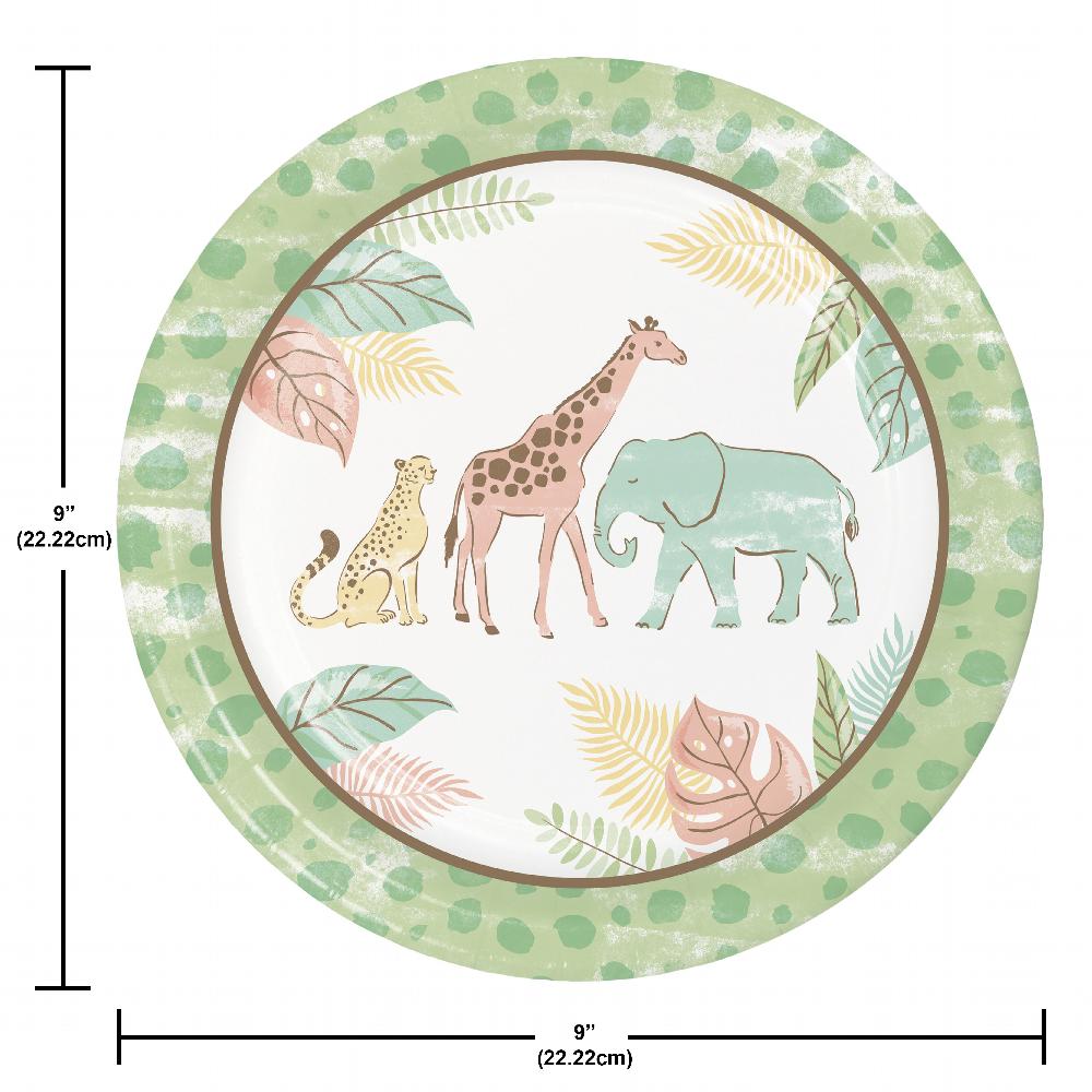Safari Baby Paper Dinner Plate (Case of 96) by Creative Converting