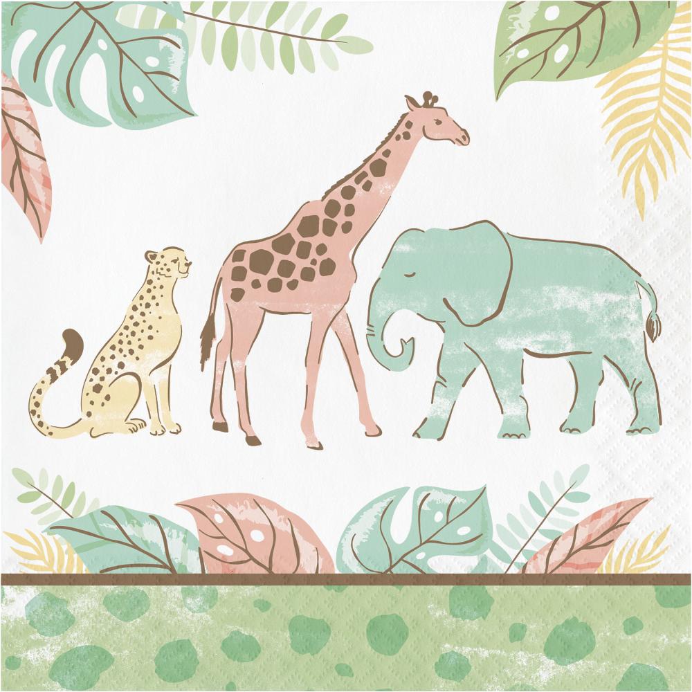 192 pc Bulk Safari Baby Paper Lunch Napkin