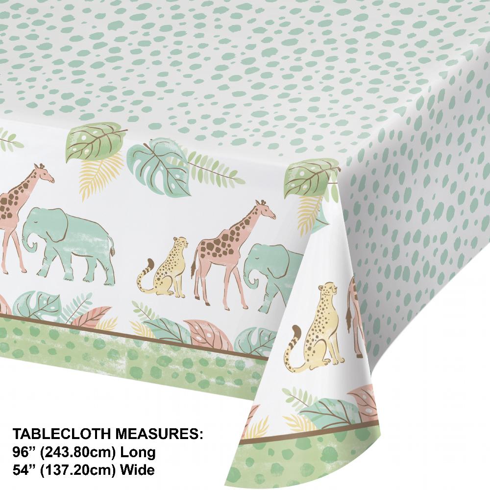 Safari Baby Tablecover, Paper 54"x96" (Case of 6) by Creative Converting