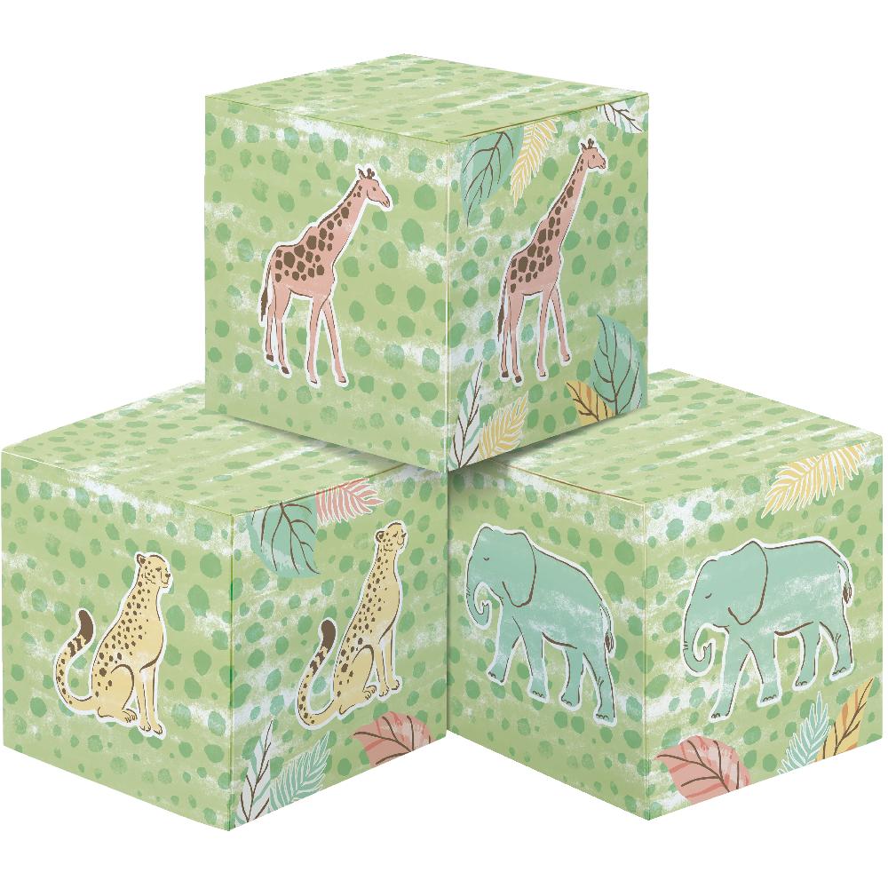 18 pc Bulk Safari Baby Centerpiece Baby Blocks