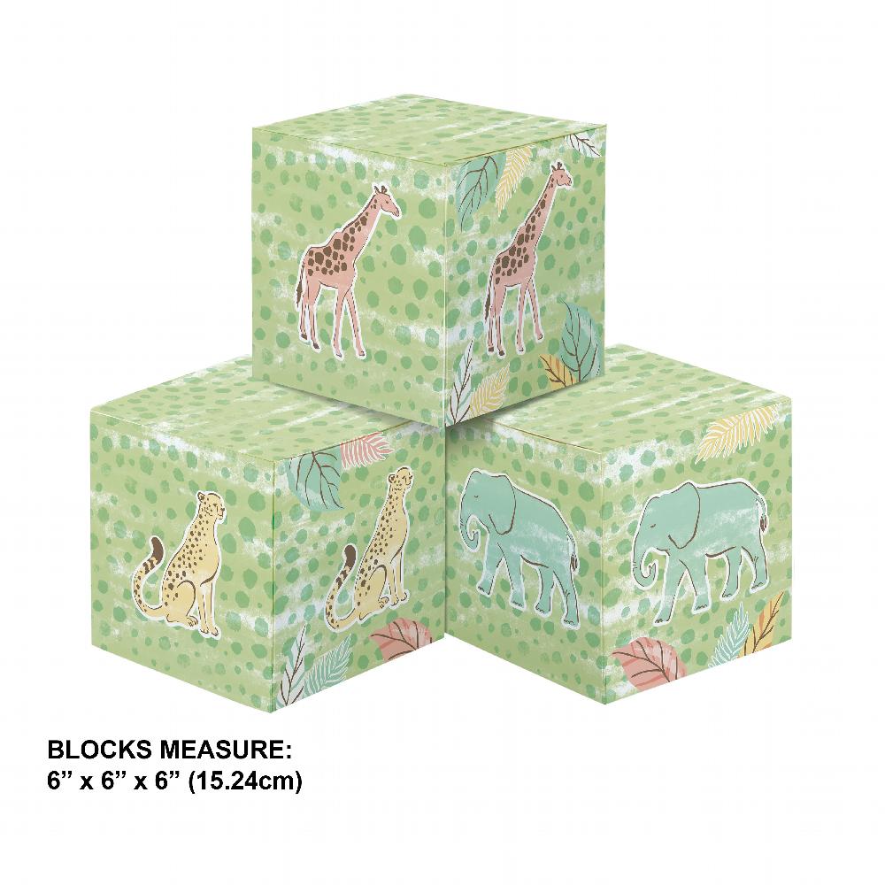 Safari Baby Centerpiece Baby Blocks (Case of 18) by Creative Converting