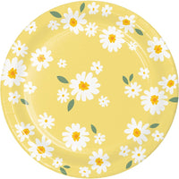 96 pc Bulk Sweet Daisy Paper Dinner Plate