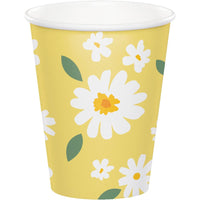 96 pc Bulk Sweet Daisy Paper Hot/Cold Cup 9oz.