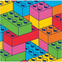 192 pc Bulk Block Bash Toy Blocks Paper Beverage Napkins