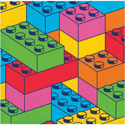 192 pc Bulk Block Bash Toy Blocks Paper Beverage Napkins