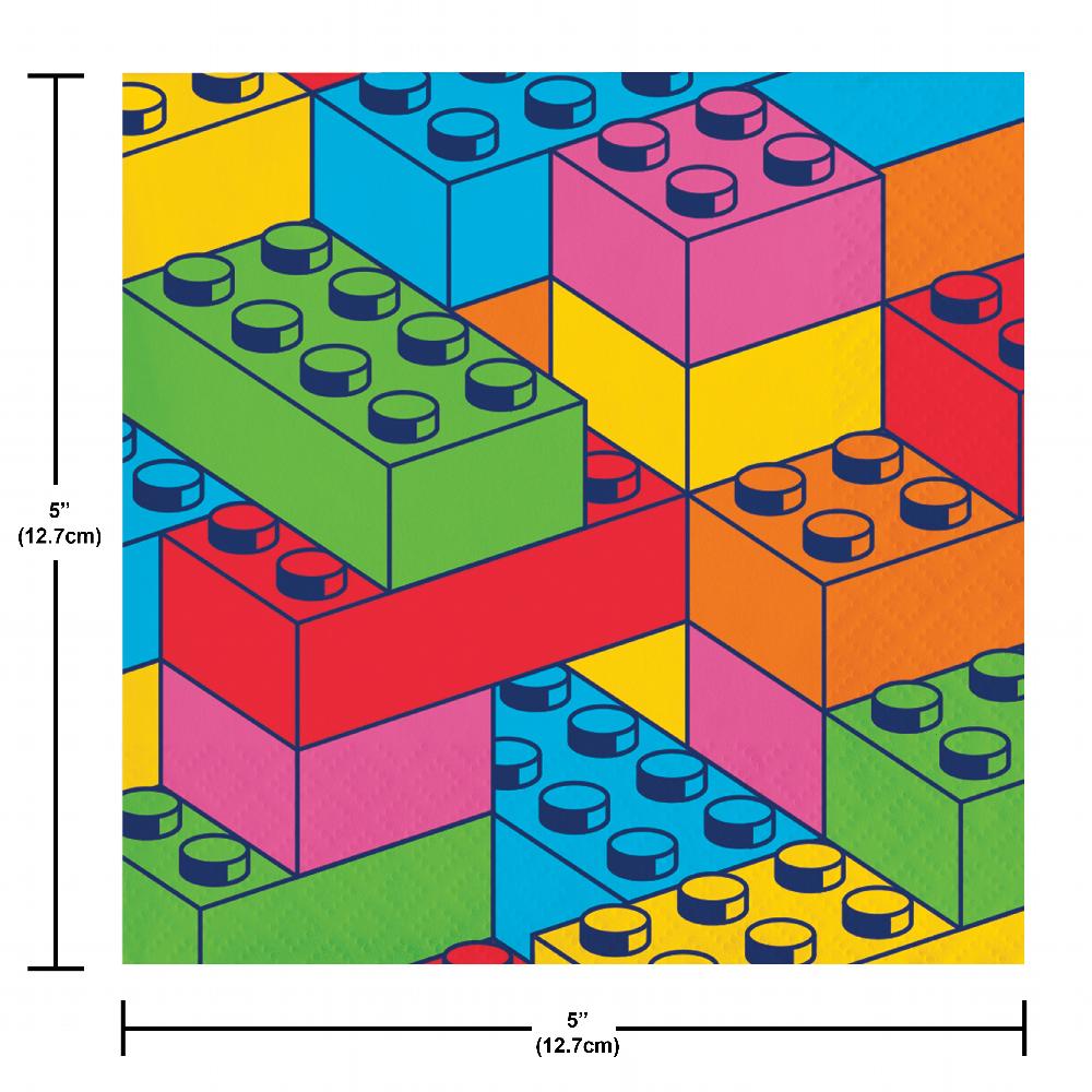 Block Bash Toy Blocks Paper Beverage Napkins (Case of 192) by Creative Converting