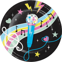 96 pc Bulk Birthday Beats Disco Party Paper Dinner Plates